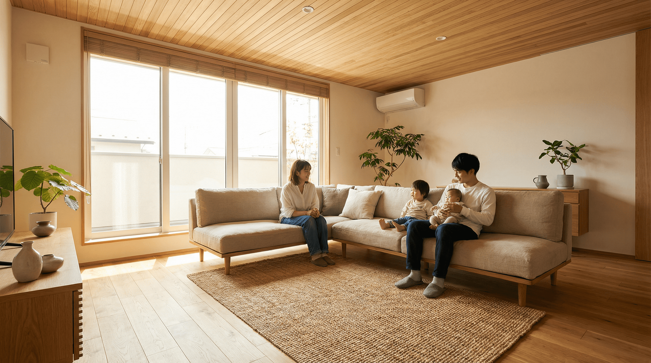 明るいリビングのある賃貸マンション室内