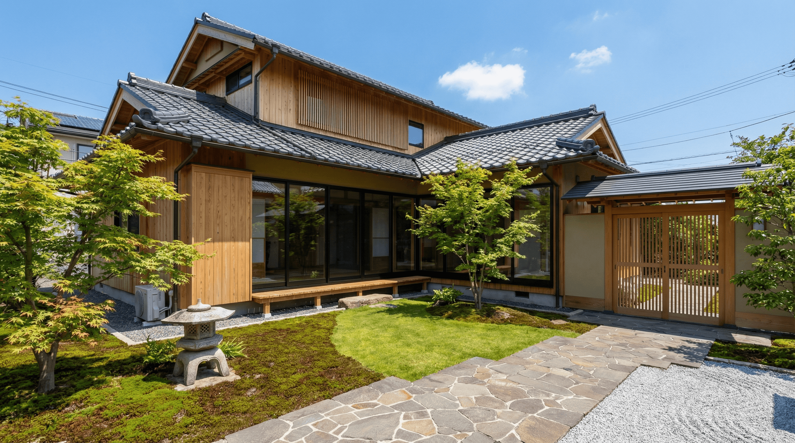 庭付き戸建て住宅の外観